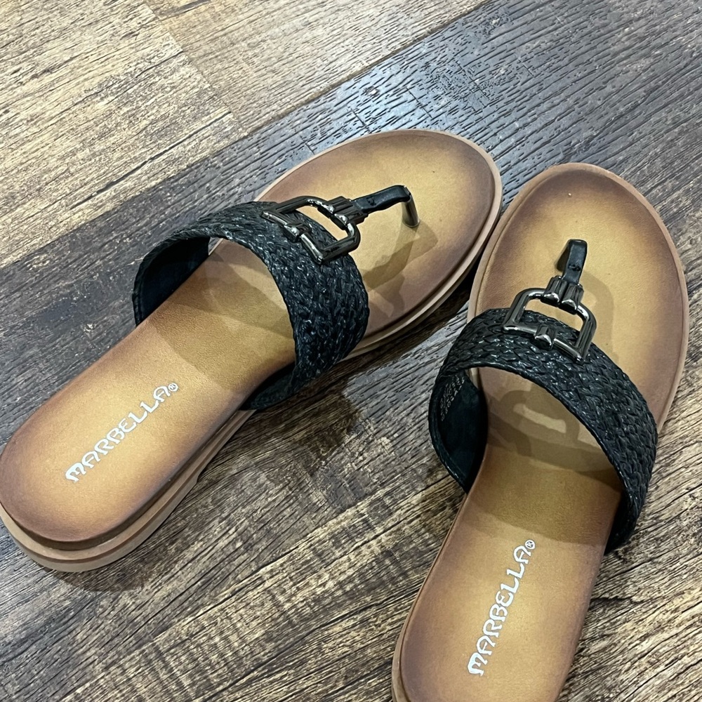MARELLA Black Woven Women's Sandals